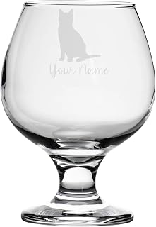 Personalised Cat Engraved Brandy Snifter Glass, Animal Gift for Women, Gift for Men