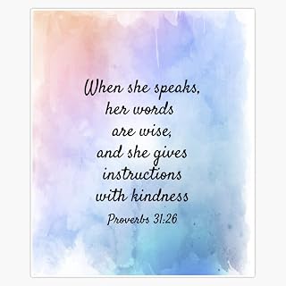 When She Speaks, Her Words are wise, and she gives instructions with kindness. Proverbs 31:26 Sticker Vinyl Bumper Sticker Decal Waterproof 5"