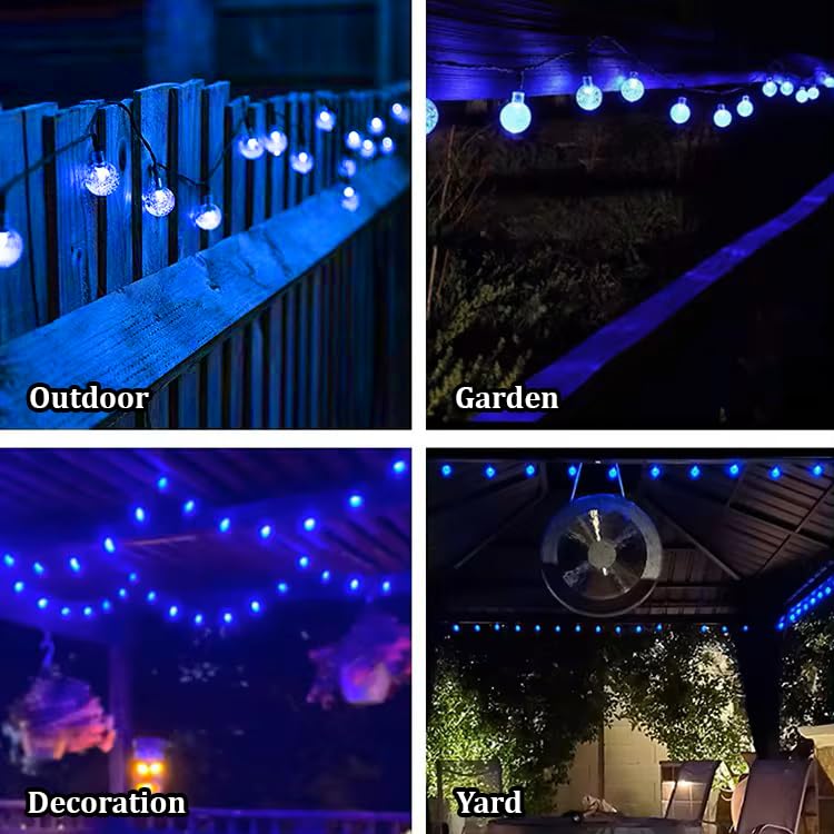 Image of fizzytech 15 LED Decorative Crystal Ball String Lights, 3 Meter Fairy Lights for Bedroom, Diwali, Christmas, Party & Home Decoration (Blue)