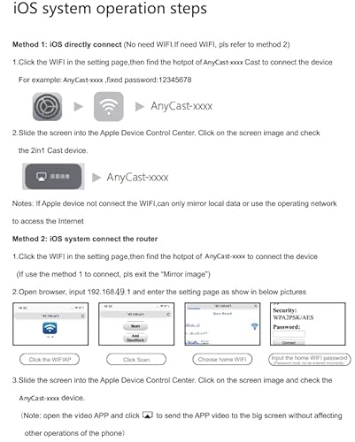 4K Wireless Display Adapter for TV, 1080P Wireless Display Adapter, Chromecast Miracast Dongle with Operation Instruction, HDMI Streaming Mirror Screen Video Compatible with AirMirror Airplay Miracast - Image 5