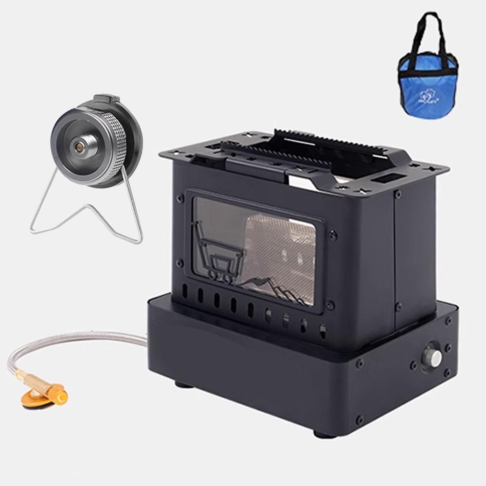 Estufa Exterior Calefacción De Gas Portátil Independiente Estufa Electrica Pequeña De Terraza 1900 W Fabricado en Acero Inoxidable 18 X 14,3 X 17 Cm