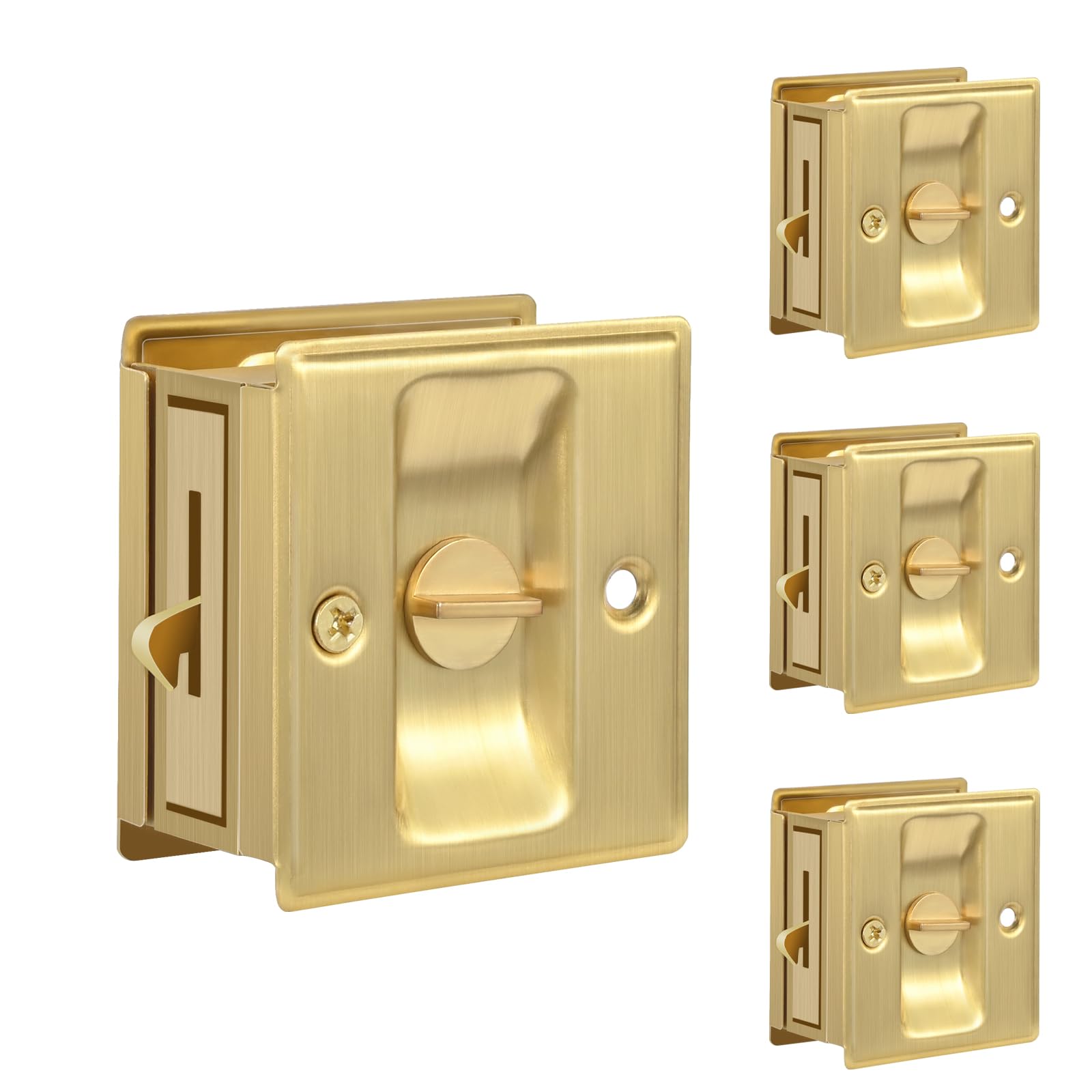 HOMOTEK 4 Pack Privacy Pocket Door Lock Hardware with Pull Pocket & Bi-Fold Door Hardware- Replace Old Or Damaged Sliding Door Locks Quickly and Easily, 2-3/4”x2-1/2”, for 1-3/8” Thickness Door, Black — Amazon image 13