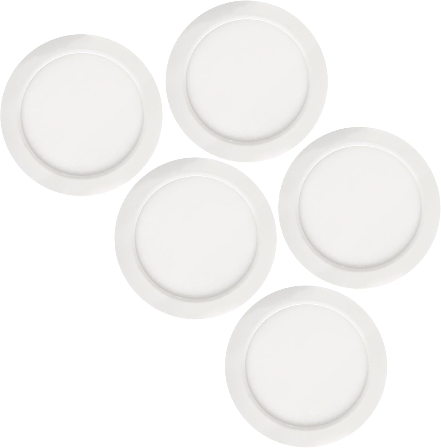 Command Electronics 12V LED Recessed Ceiling Light – Surface Mount Interior Soft White Puck Light with White Trim – OEM RV, Camper, Truck, & Trailer Light – Made in The USA – 4.625" Diameter – 5-Pack