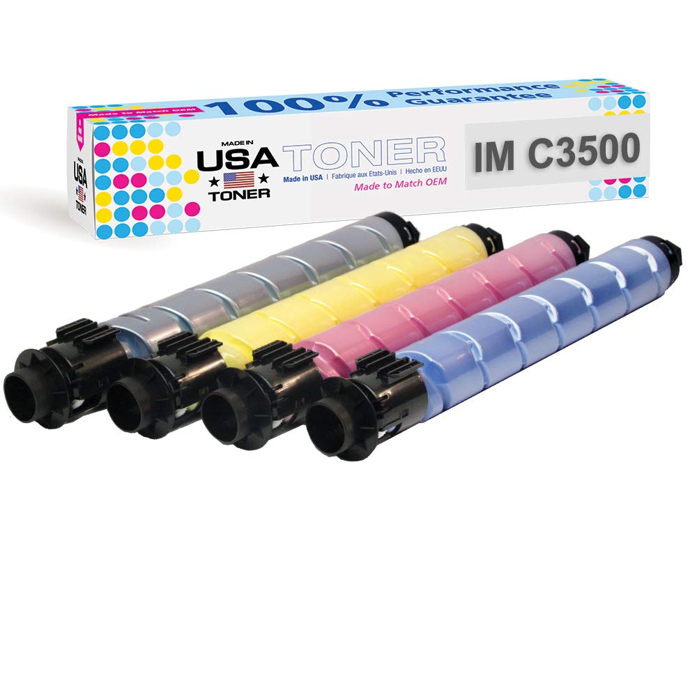 MADE IN USA TONER Compatible Replacement for Ricoh Lanier Savin IM C3000 IM C3500, 842251 842254 842253 842252 (Black, Cyan, Magenta, Yellow- 4 Pack)