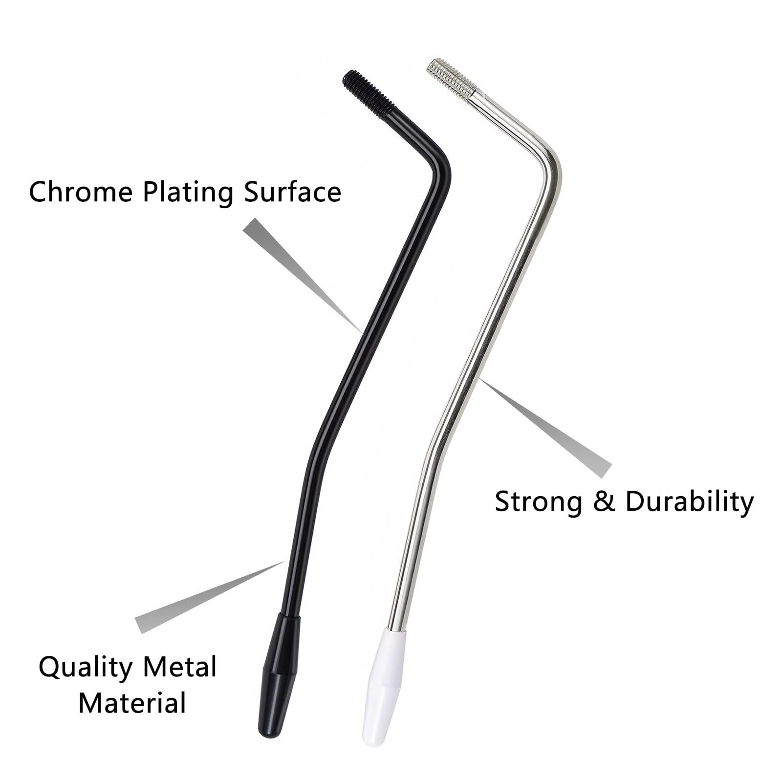 Musiin 3-Piece 6mm Tremolo Arm Electric Guitar Tremolo Arm Threaded Metal Single Tremolo Arm Whammy Bar Compatible with Stratocaster Electric Guitar Tremolo System (Set of 3 Colors) - Image 4