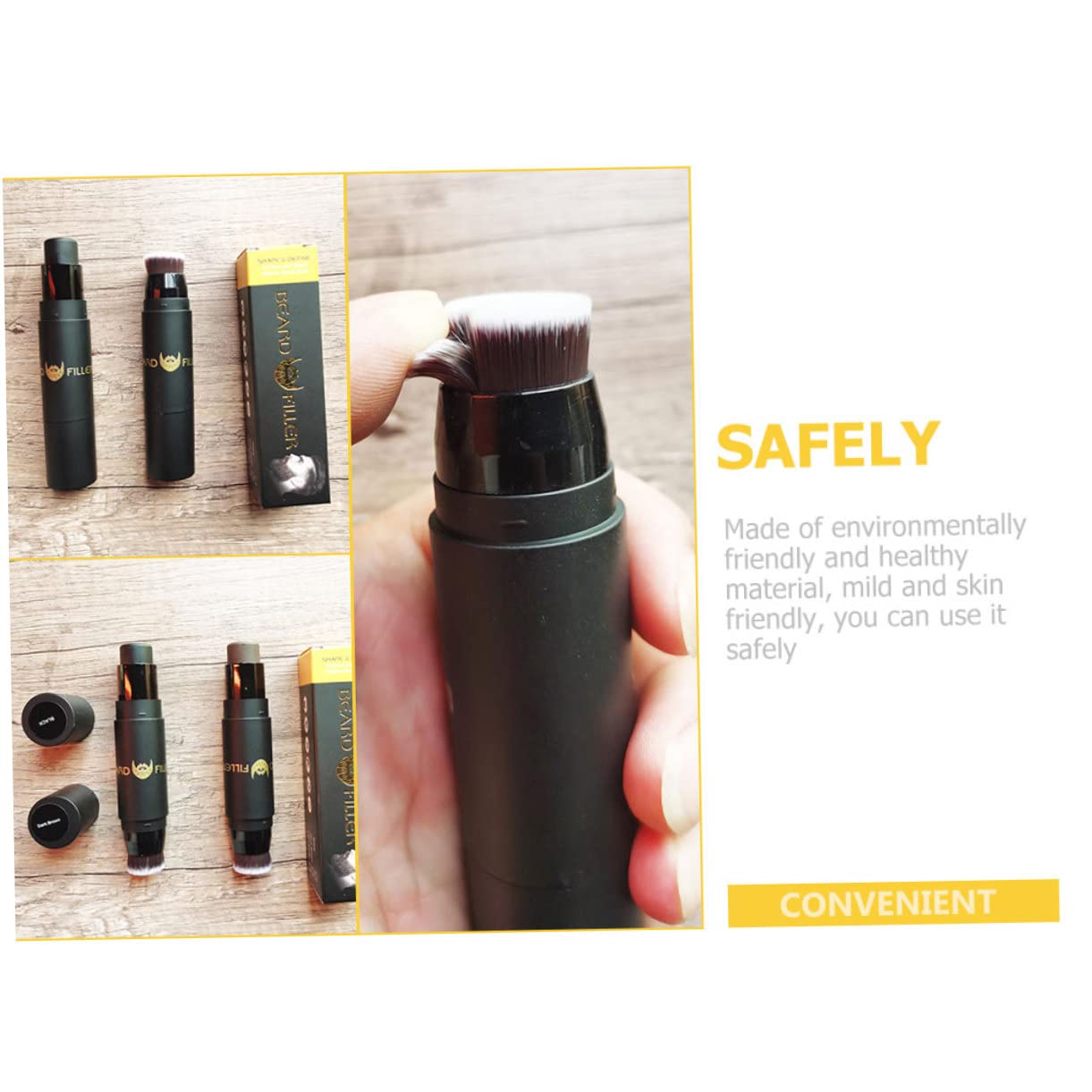 FRCOLOR 4stücke Professioneller Bartformungsstift Für Männer Füller Und Styling-tool Für Präzise Bartkonturen Und Bartpflege Tiefbraun Für Salon Und Zuhause