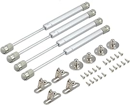 Bohaner 4Pcs 40N Gas Struts Cabinet Door Hinges Lift Up Spring Flap Silver Gas Strut Support Stay Bar Kitchen Cupboard Box 40N Pressure