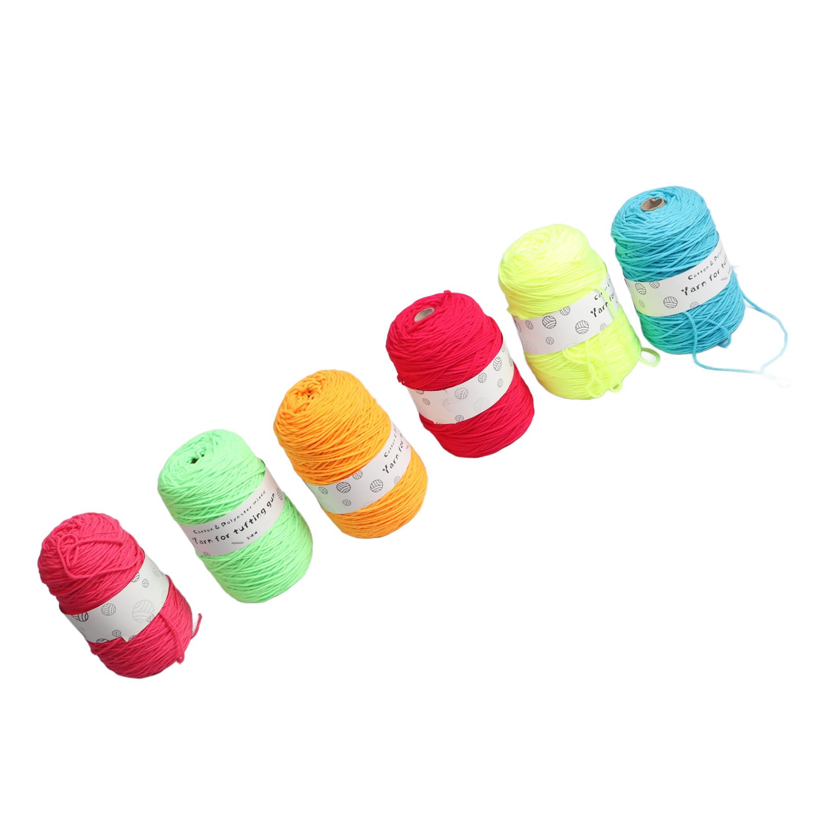 Generic Filato Tufting Luminoso 6 Rotoli 437 Iarde Ciascuno Filato Per Maglieria Per Tappeti Resistente Al Restringimento Di Colore Fluorescente Per Uso Domestico Fai Da Te