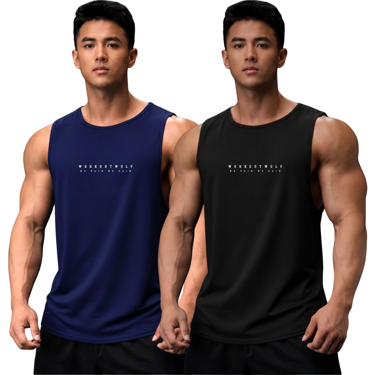 jump cuts || Mens || Workout Printed || Round Neck || Sleeveless || Polyester Vest-picture-33