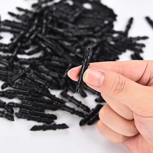 Miniatura 3 de Mudder 150 conectores de púas, riego por goteo, accesorios de acoplamiento de púas de 14 pulgadas, conectores de púas para tubos de riego de 14