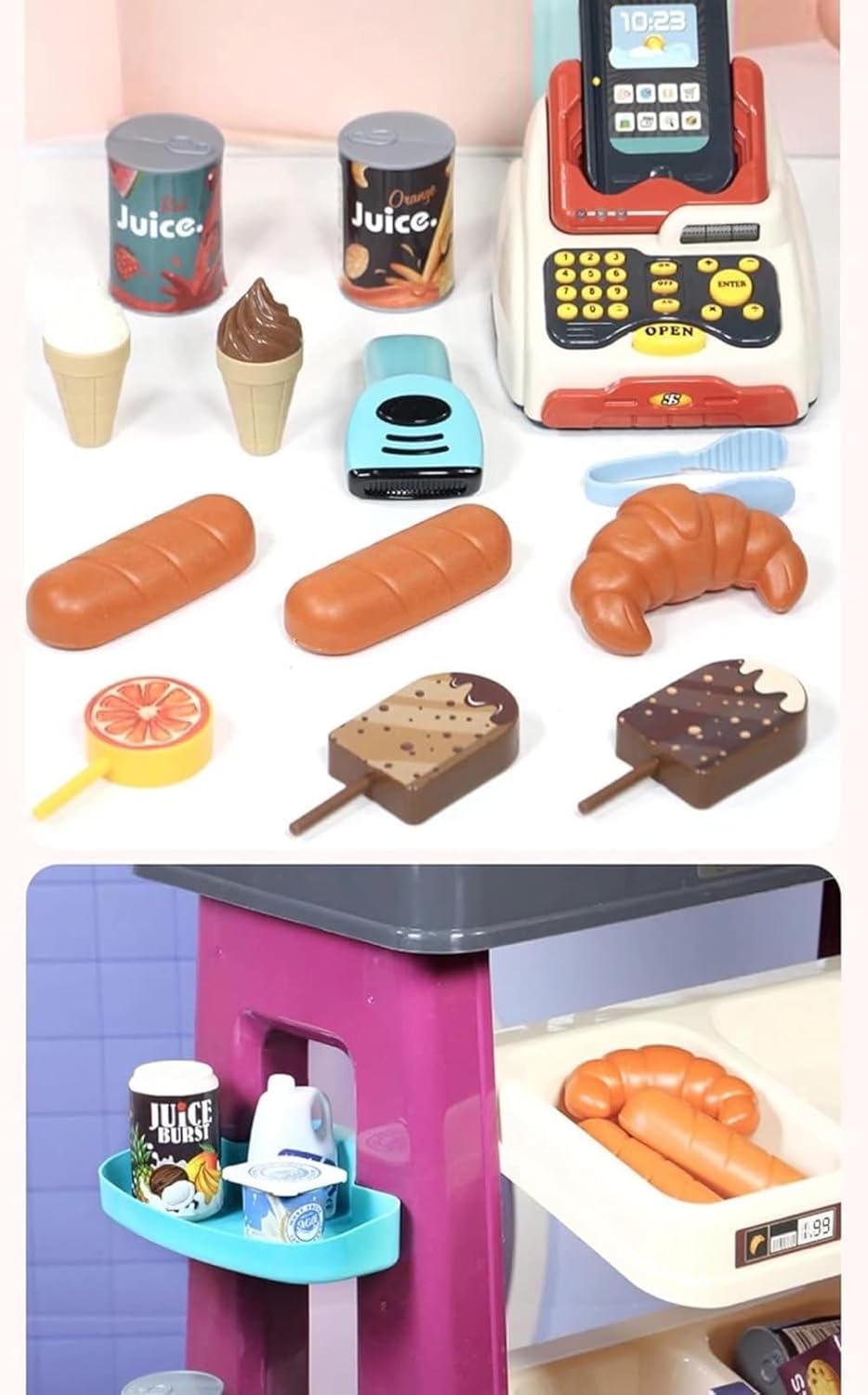 レジおもちゃ ままごとごっこ レジスターセット クレジットカード 紙幣とコイン付子供用 電卓 お買い物ごっこ 誕生日 クリスマス  プレゼントギフトZYL878今だけ特価 おかいものレジスターセット (3歳以上,5月5日,こどもの日,おままごと,3歳以上,電卓機能,計算,ハンド  ...