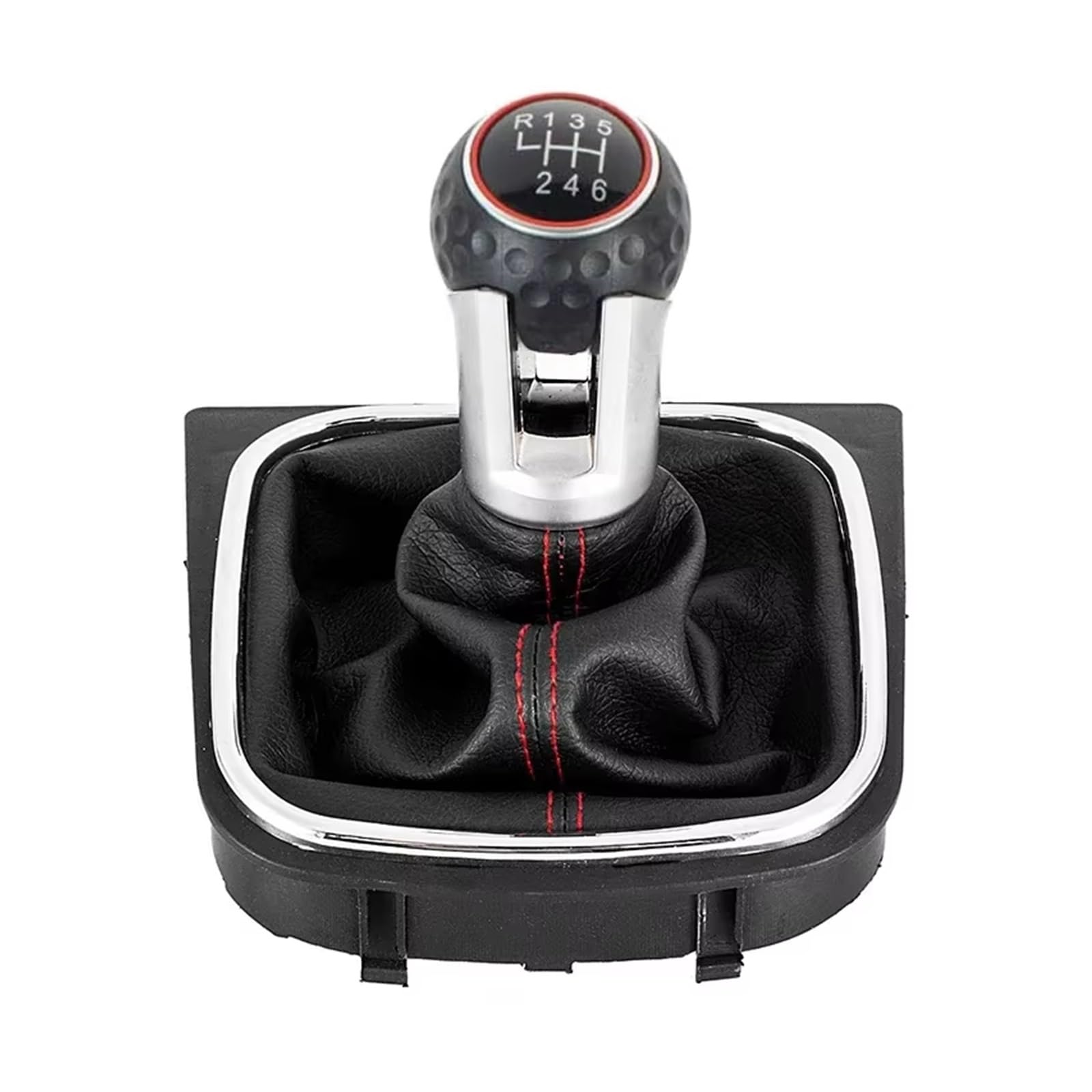 Hguvsjd 6 Speed Car Shift Gear Knob For Vw For Golf 5 Mk5 R32 For Gtd For Gti 6 Mk6 R20 2004-2013 Gear Shift Knob Car Stick Lever Shifter Handball With Gaiter Boot Cover Transmission Shifter Lever