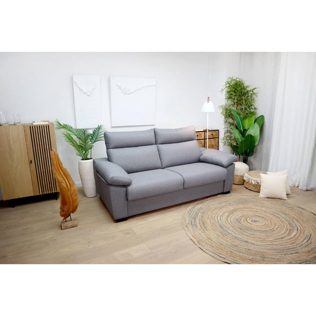 SHIITO | Sofá Cama de 3 Plazas | Modelo Italo - Apertura Italiana | Comodidad y Calidad para Ahorrar Espacio en tu hogar y Recibir a Tus Invitados con Estilo | En Gris - 198 x 95 x 100 cm