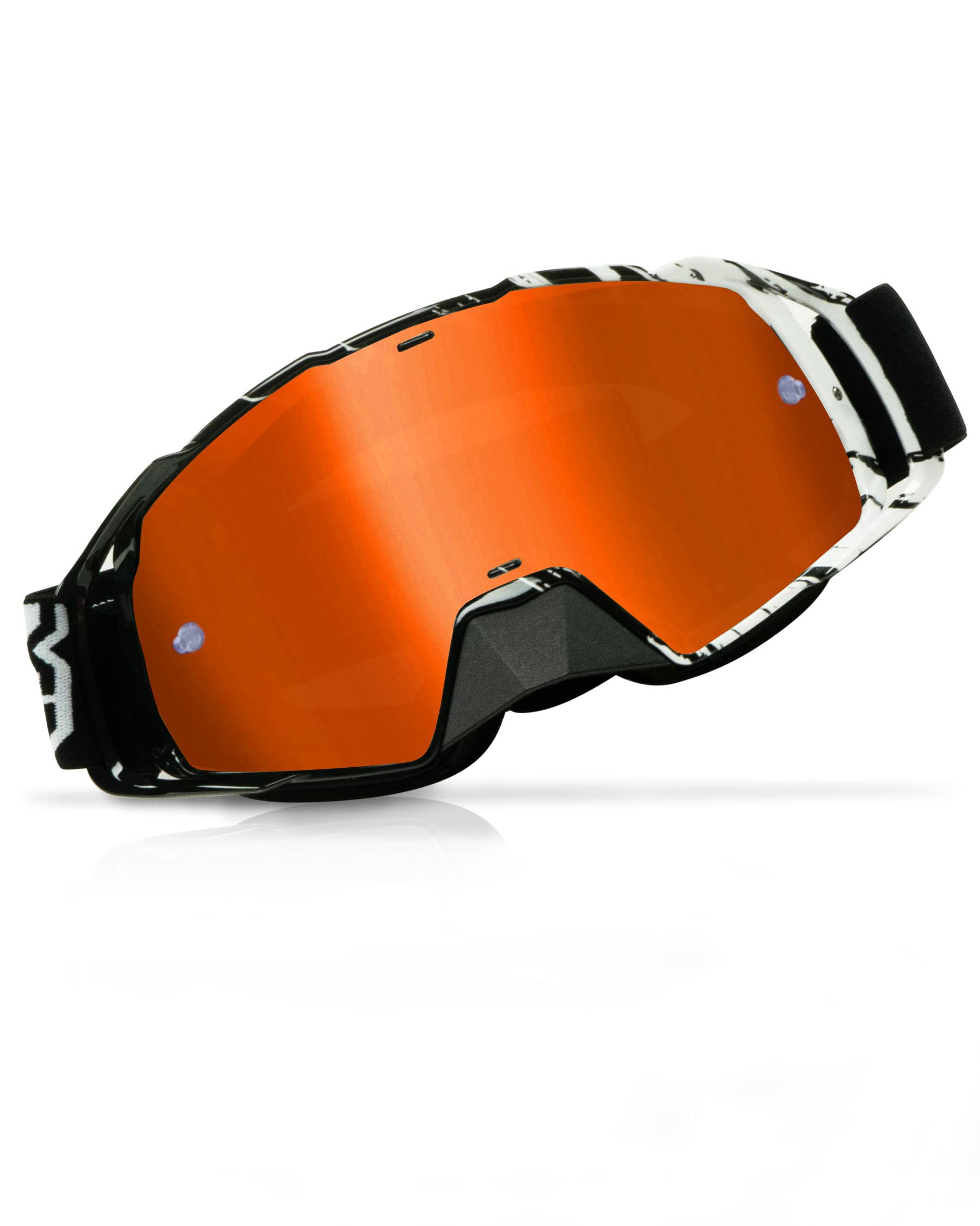 TWO -X, occhiali da motocross, serie Rocket, MX, schiacciati, con lenti specchiate all'iridio e dotati di protezione per il naso; per enduro: infrangibili