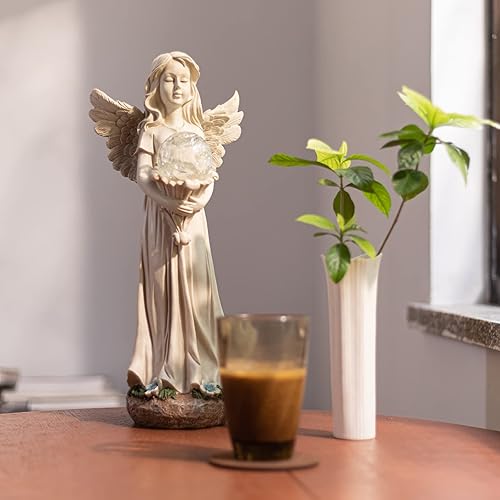Miniatura 2 de Estatua de ángel para jardín, estatua solar de jardín de 16.3 pulgadas, regalos de jardinería para mamá, abuela, adornos de césped, figuras para