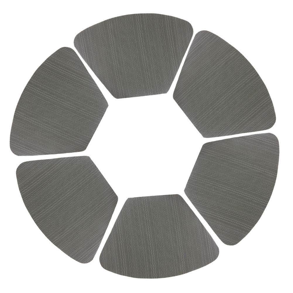 Drasawee Dark Grey Round Table Placemats Set Of 6 Wedge Washable Table Mats For Kitchen, Heat Resistant (, Set Of 6)