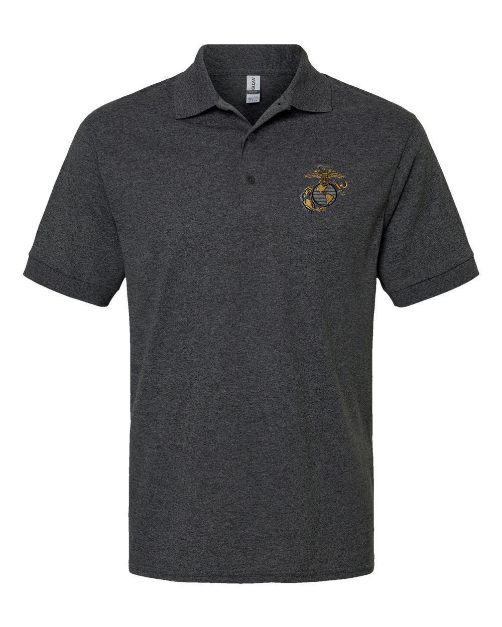 USMC EGA Eagle Anchor Globe Official Emblem Embroidered Mens Polo Shirt United States Marine Corps Licensed