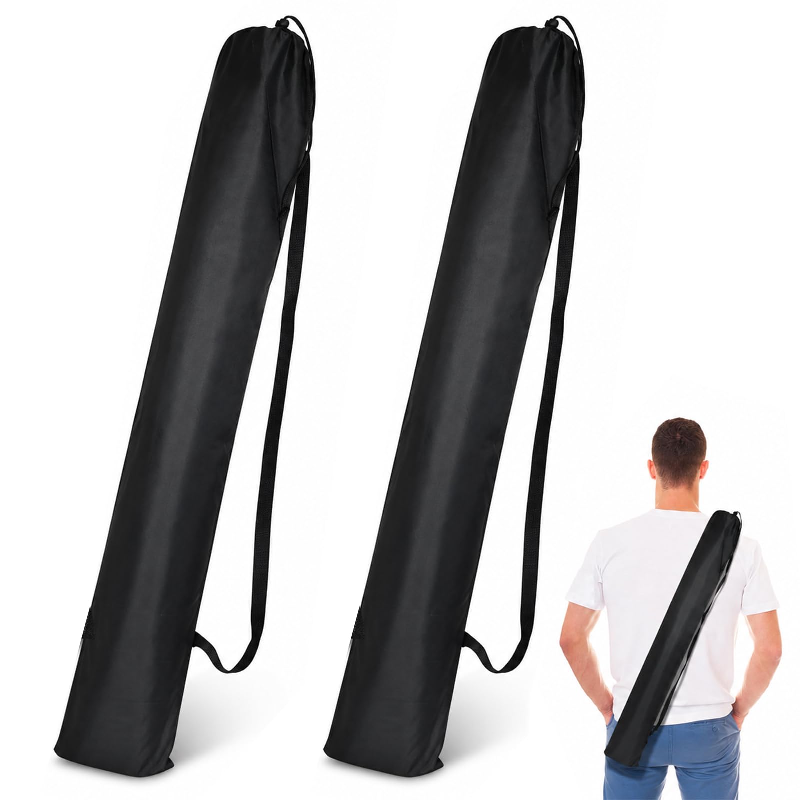 Funda protectora para sombrilla de playa 2 piezas, Oxford impermeable resistente 145×22cm con asa, para exterior y jardín