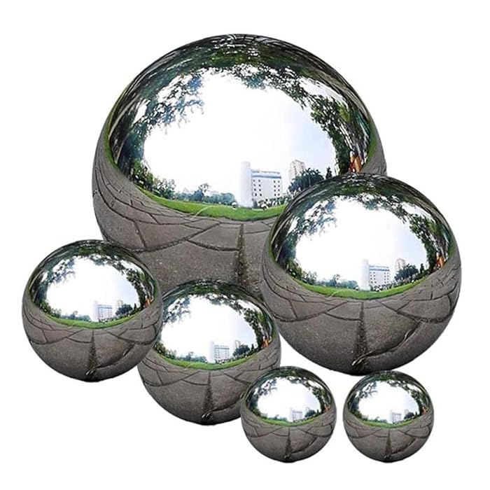 Buy Set of 6 Garden Mirror Ball Stainless Steel Gazing Ball Reflective