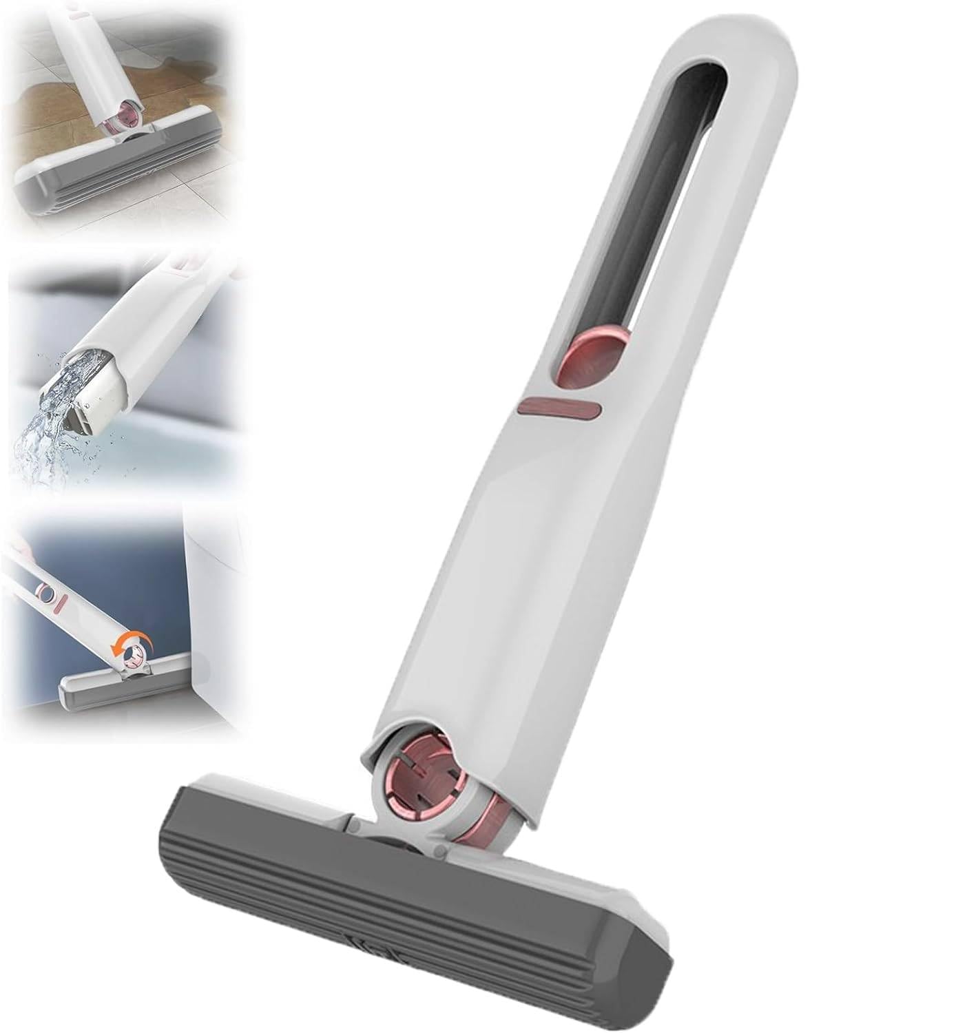 Foldable Hand Washable Mini Mop,Foldable Mini Mop,Hand-Washable Desktop Cleaning Mini Mop,Mini Mop Portable Self-Squeeze Small Mop,Lazy Hand Wash-Free Strong Absorbent Mop (1Cotton+1 Squeeze)