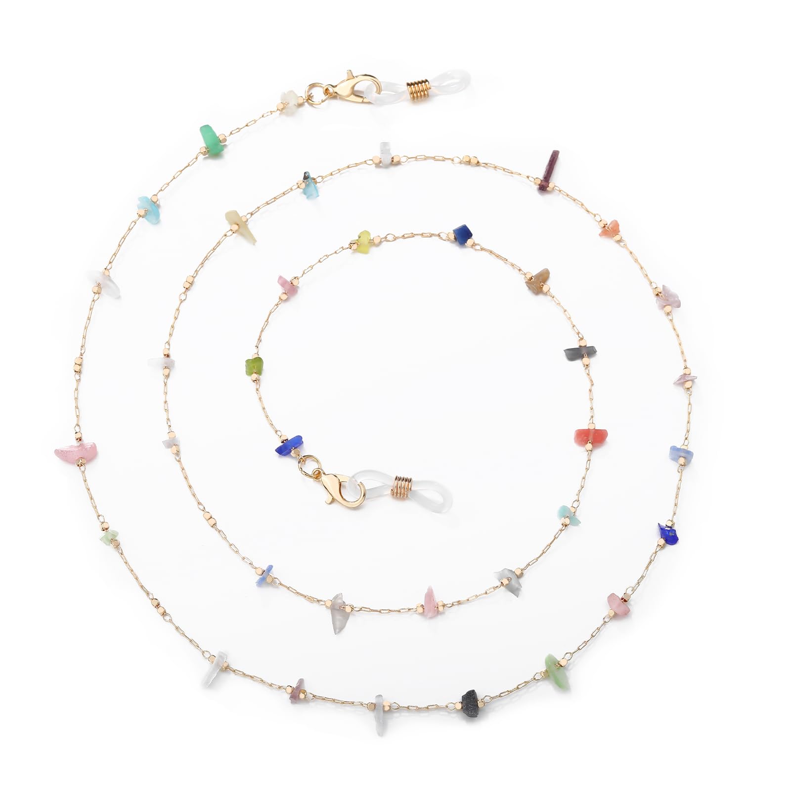 humlbird Eyeglass Chain for Women Stylish Mask Lanyard Natural Crystal Mask Chain Eye Glasses Holder Strap