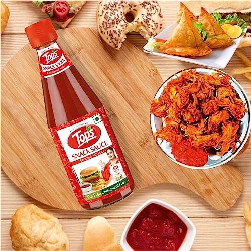 Image of TOPS Snack Sauce - 950 gm Glass Bottle |Made with the goodness of juicy hand-picked tomatoes| Cholesterol Free| Trans Fat-Free| No Added Colour