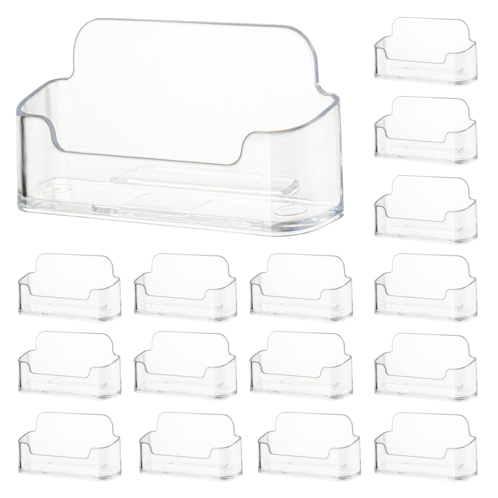 Business Card Holder for Desk - Acrylic Business Card Holder Display Plastic Business Card Stand Desktop Business Card Holders for Exhibition, Home & Office, Fits 30-50 Business Cards (4Pack)