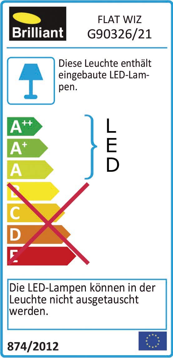 Brilliant Flat WiZ Connected LED Deckenaufbau-Paneel 42x42cm quadratisch Panel dimmbar App-Steuerung CCT Einstellung der Lichttemperatur flächiges Licht Nachtlichtfunktion alu/weiß 2500 Lumen