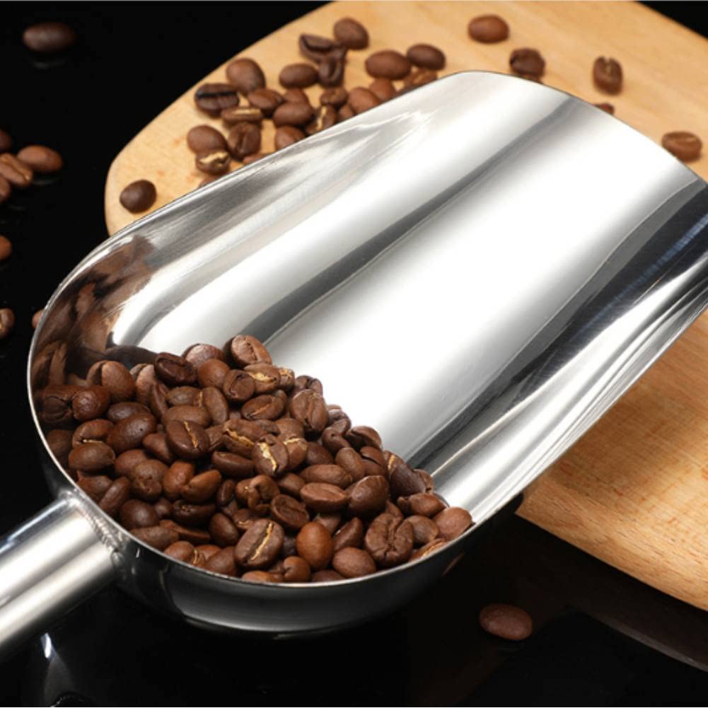 5 Pezzi Paletta per Ghiaccio in Acciaio Inox, Cucchiaini per Caramelle Multiuso, Paletta Cibo, Adatta per Cucine, Bar, Buffet, Cereali, Farina, Grano, Cibo per Gatti, Cibo per Cani