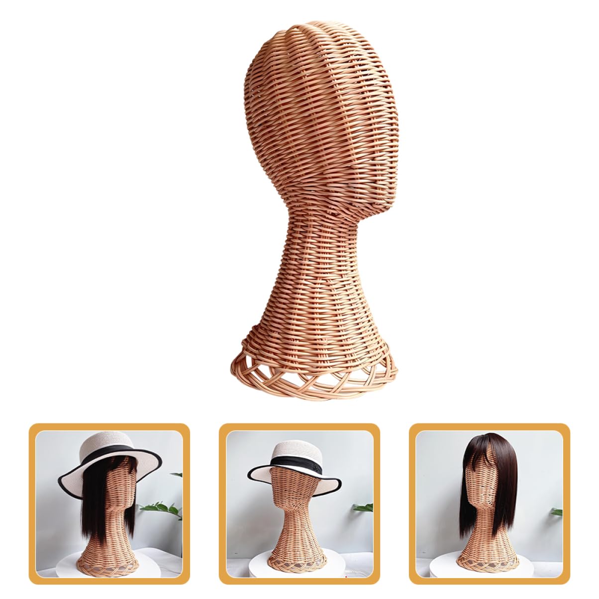 Amazon｜Alipis 籐帽子スタンド 籐スタンド 帽子ディスプレイホルダー