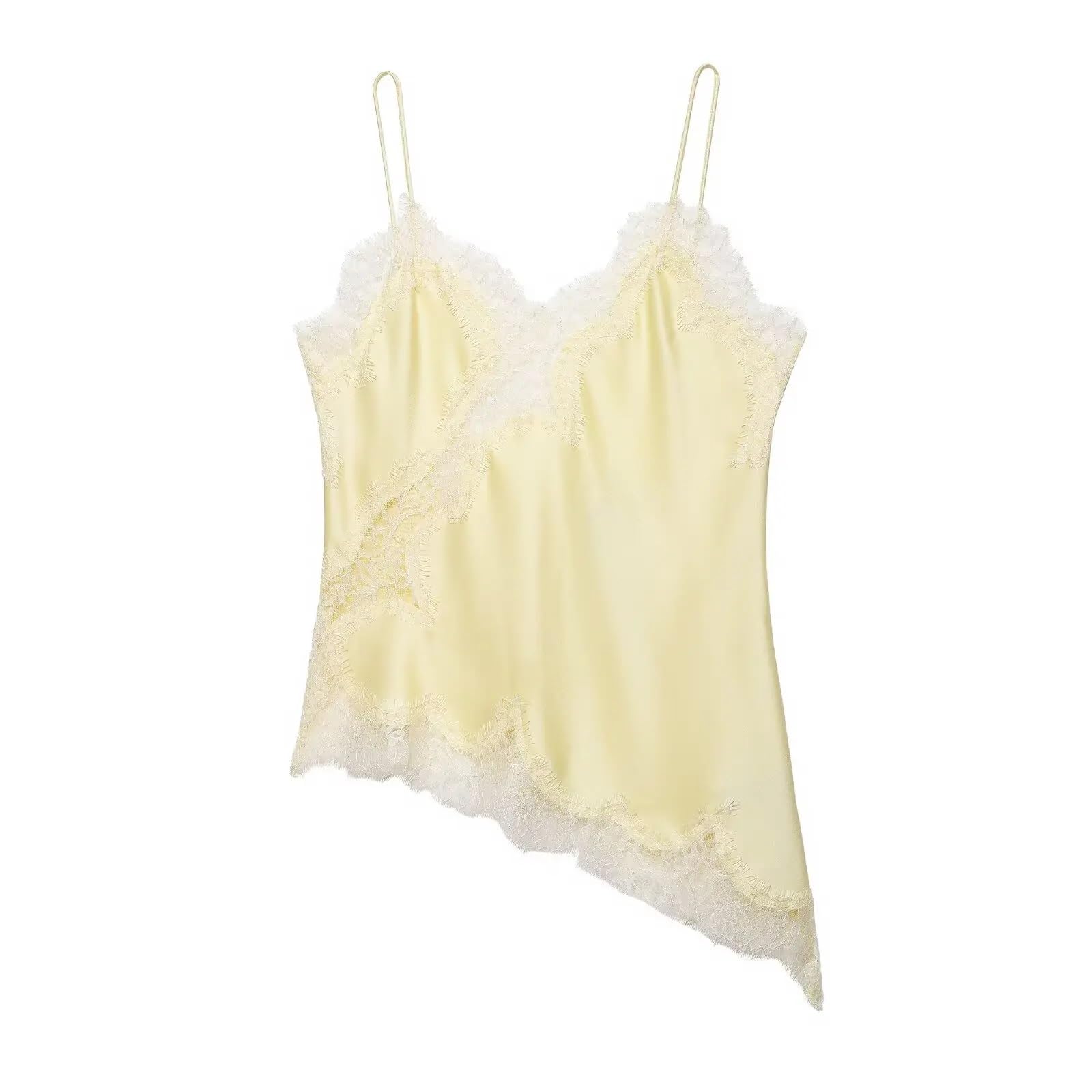 Tops sexis asimétricos de encaje for mujer, camisetas sin mangas con espalda