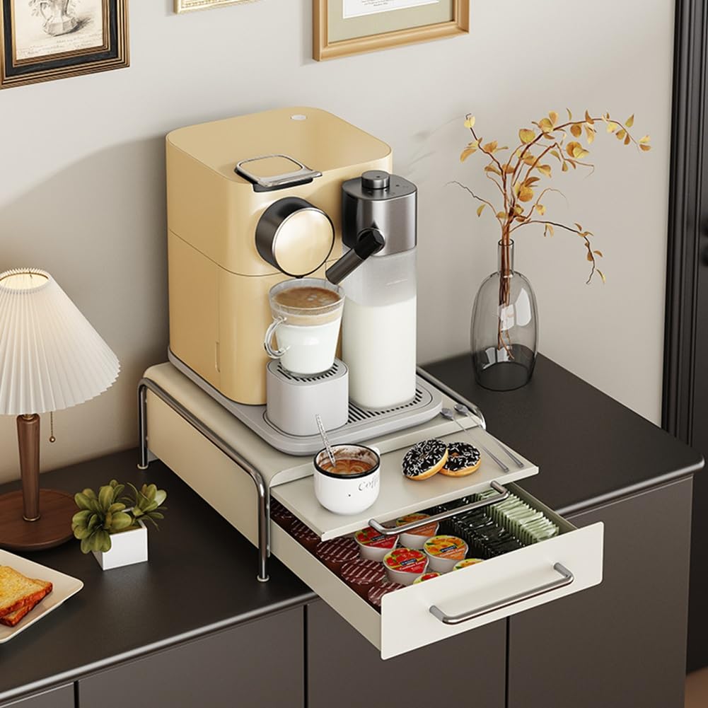 Zestaw szuflad do przechowywania kapsułek do kawy, przesuwne do kapsułek Nespresso i Dolce Gusto, kompaktowe akcesoria kuchenne, schludne i zajmujące mało miejsca rozwiązanie