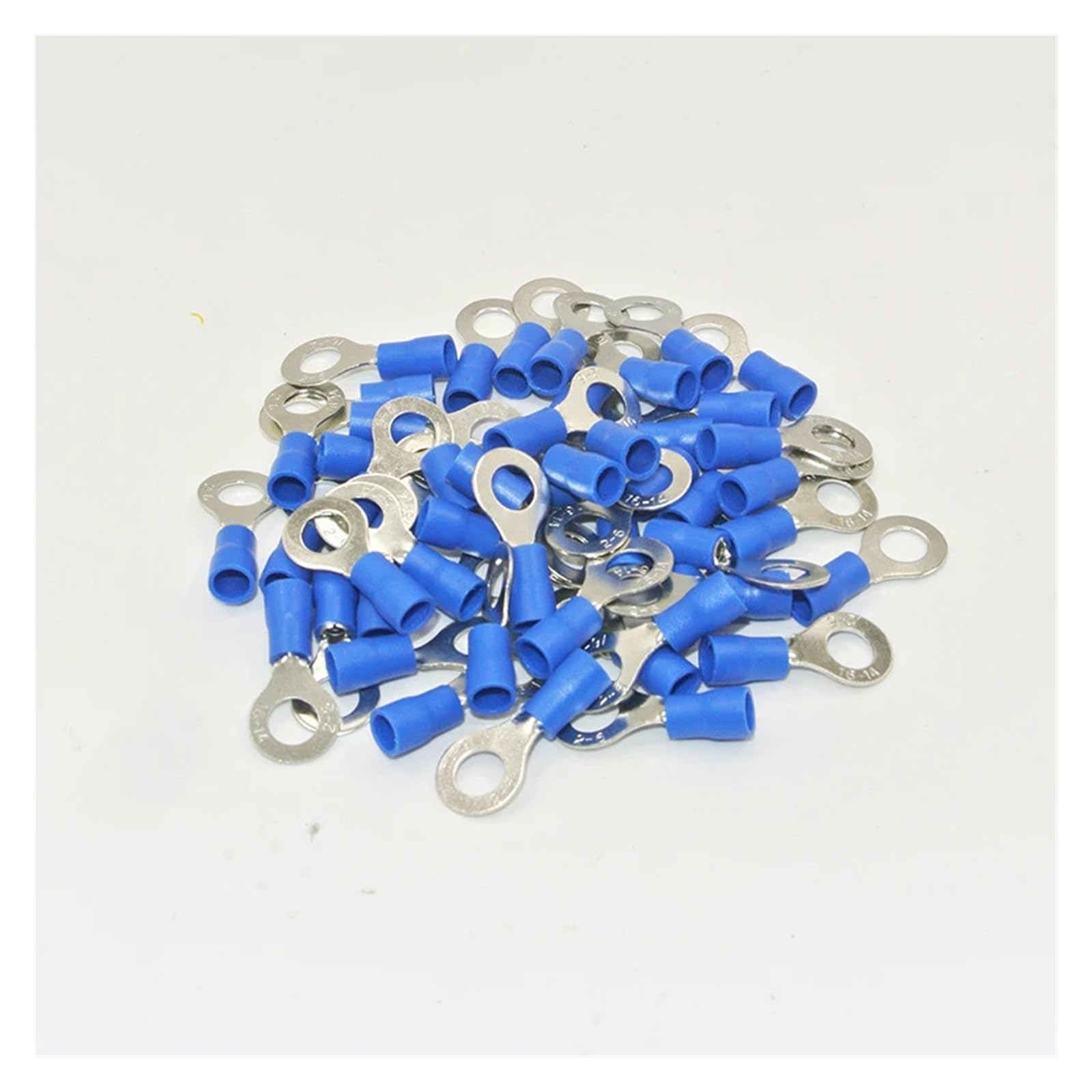 REIUAFWYGV 1000 pcs 16-14 Gauge AWG Blue #6 RV2-3.5 Ring Terminal Connector Cable Wire Connector cable Crimp Terminal