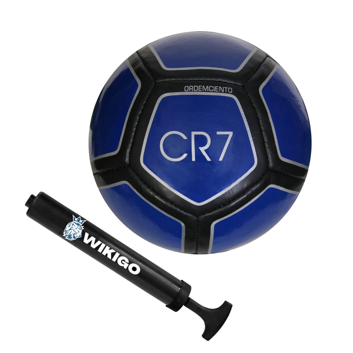 WIKIGO Combo Blue CR-7 Football with Air Pump | Water Resistant Best for Wet, Muddy and Grass Surface | Football for Training & Match Practice Outdoor Soccer Ball Rubber | Size 5 (B0BCQCZD5J) Amazon Price History, Amazon Price Tracker