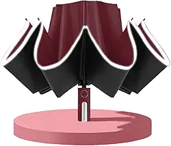 Guarda-chuva totalmente automático Guarda-chuva invertido Proteção solar e contra a chuva em vinil reforçado com 10 suportes