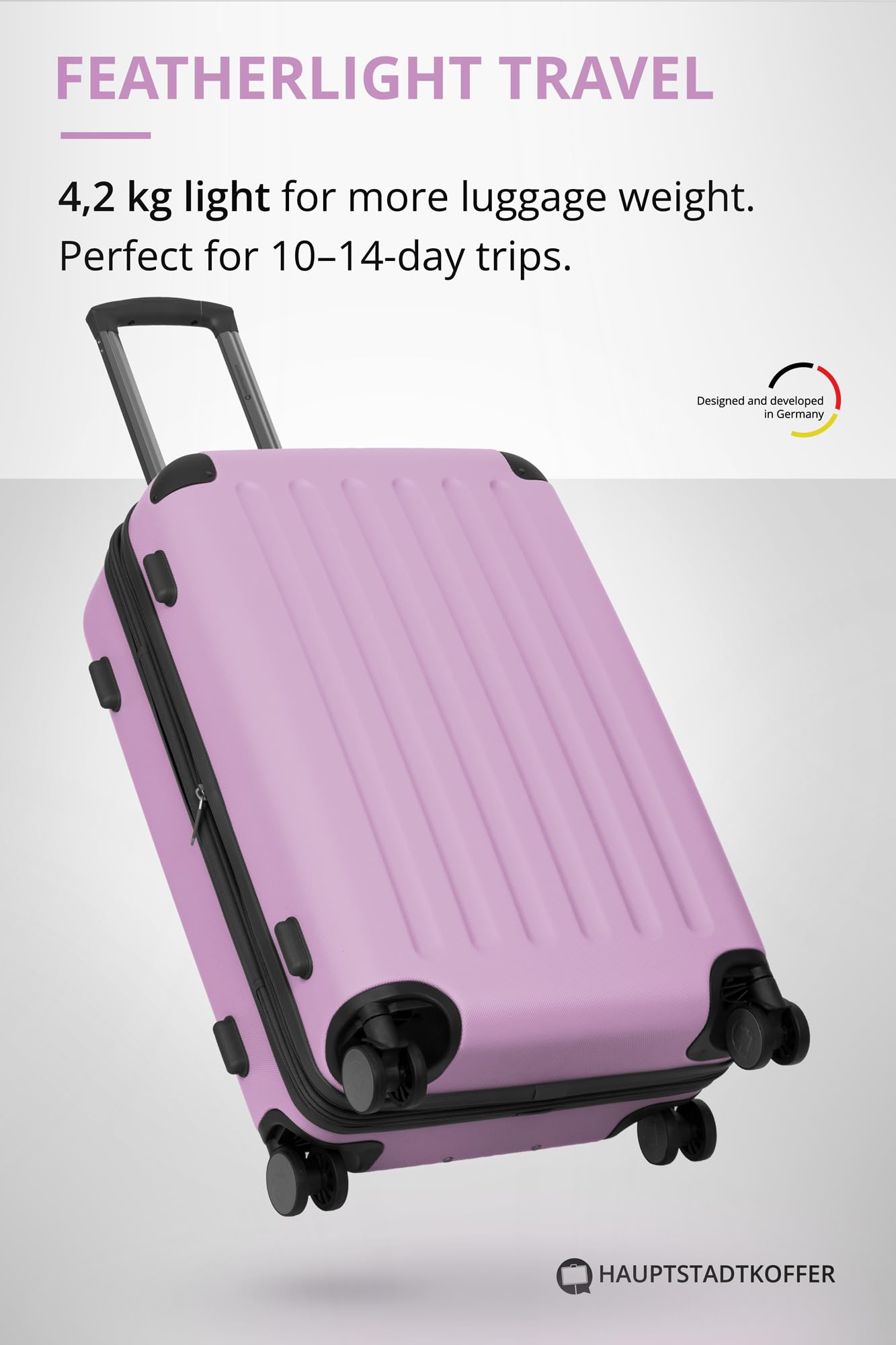HAUPTSTADTKOFFER - Spree - Maleta rígida, Trolley expandible, Equipaje de Viaje, 4 Ruedas Dobles, TSA, 65 cm, 74 litros, Champán — view 298