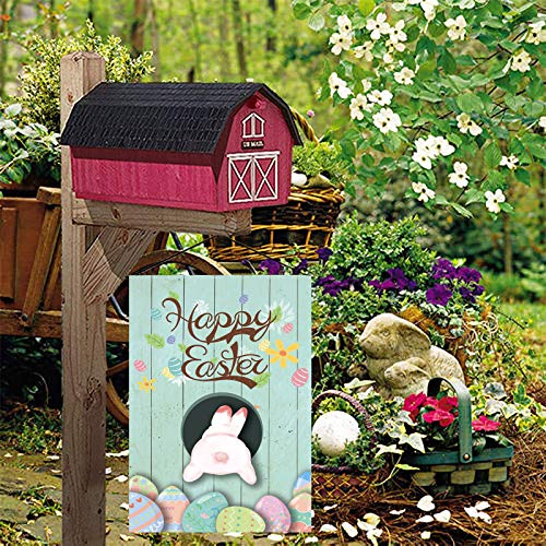 Kandice Easter Garden Flag 12 x 18 Double Sided - Easter Decorations for Home,Farm Truck Easter Bunny Eggs Outdoor Decorations
