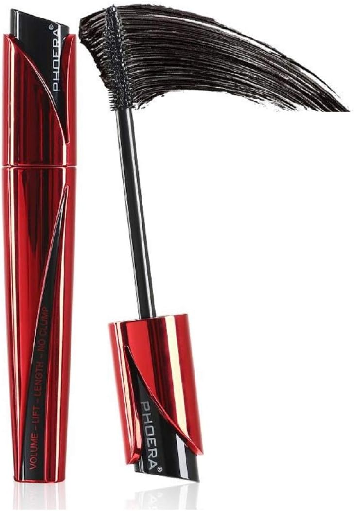 AQUAPURITY - PHOERA Lash Volume Mascara Waterproof, smudge proof Long Lasting Fiber Lash Black Mascara, 9D Curling Eye Makeup Intense Lengthen & Volumize False Eyelashes | Cruelty Free…