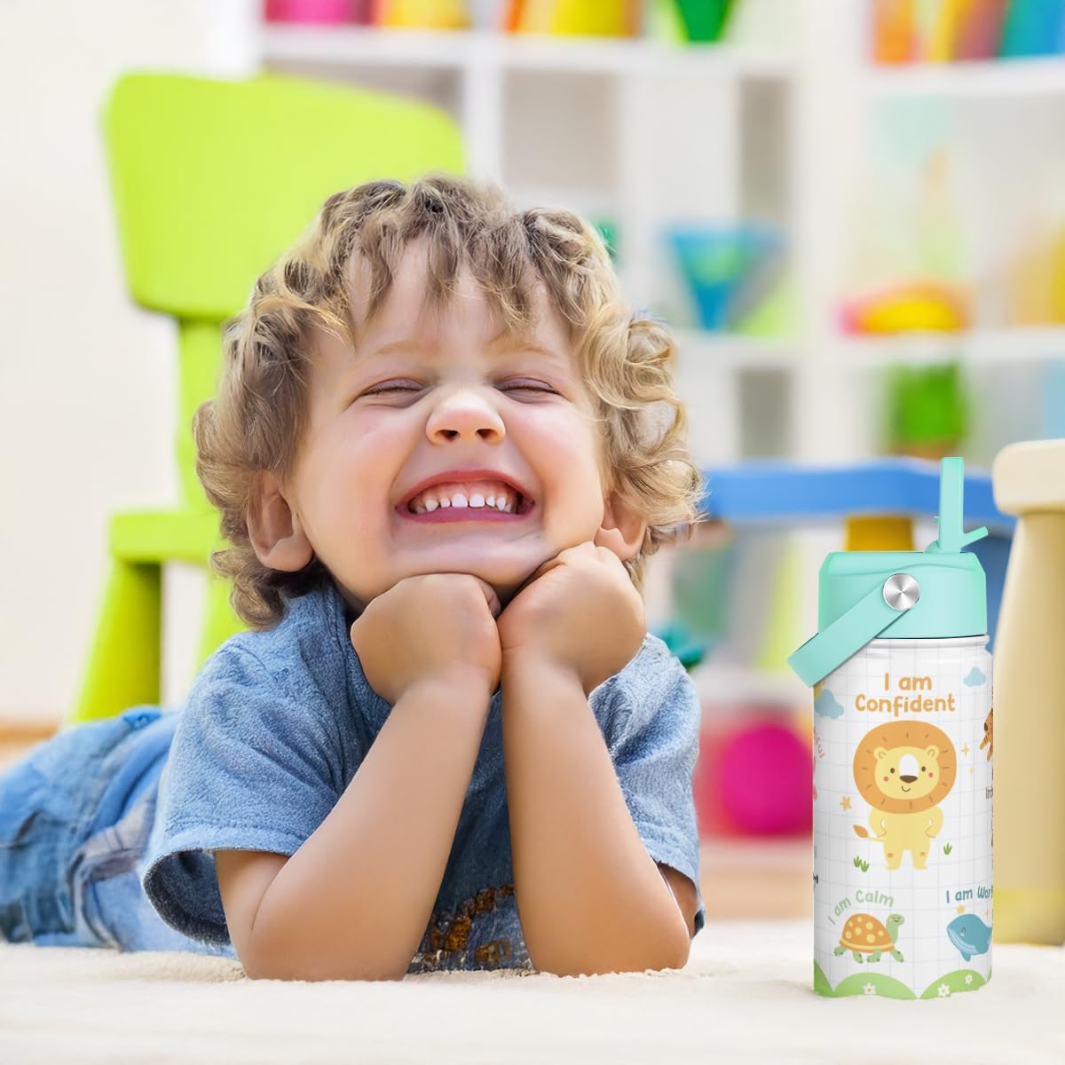 Animal Water Bottle 12oz for Kid Stainless Steel with Straw Lid, Kids Water Bottle, Travel Tumbler, Inspiration Gifts for Girls Boys, Birthday Christmas Back To School - Image 7