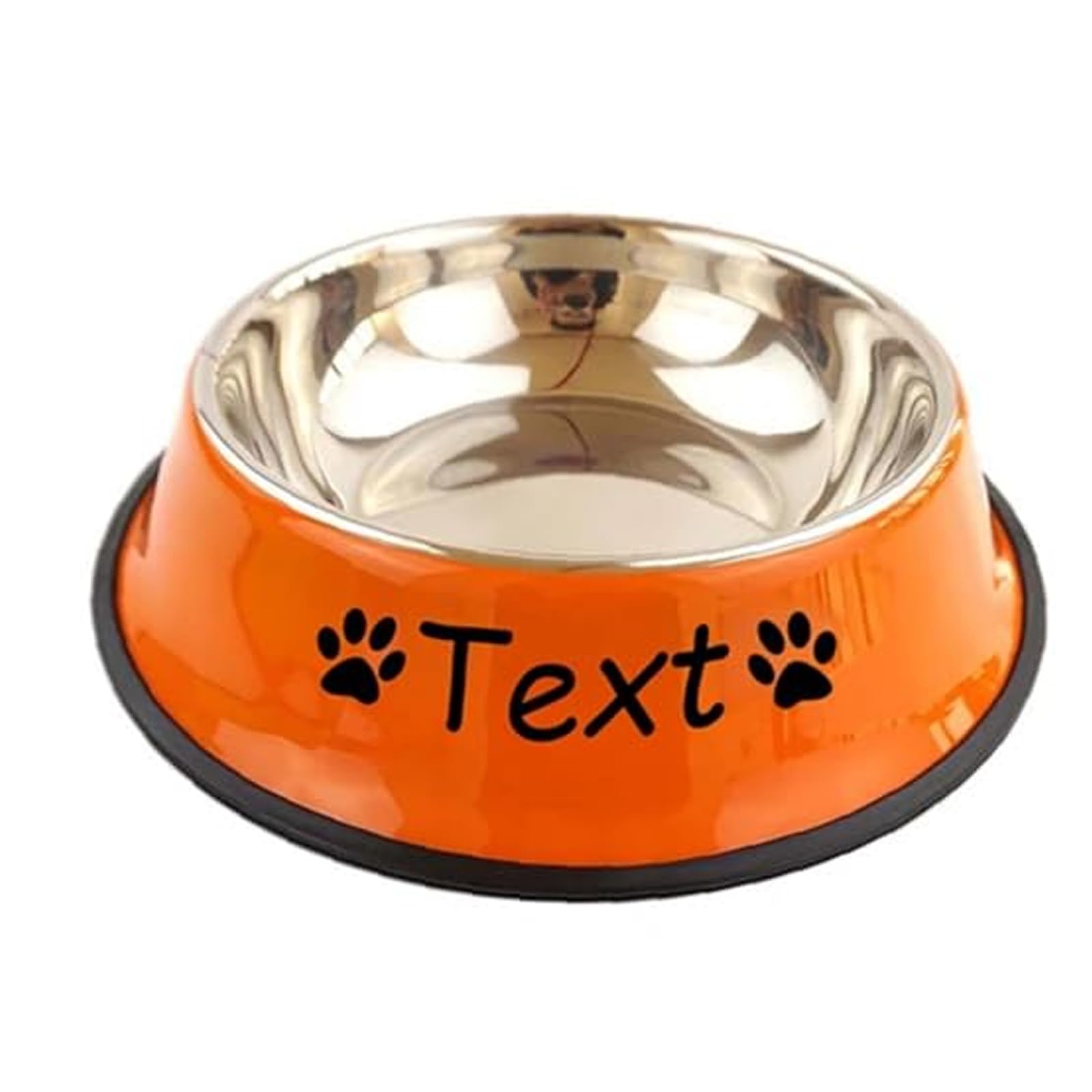 JFS Personalized Dog Bowl,Custom Dog Bowl,Custom Personalized Stainless Steel Dog or Cat Bowl for Water and Food,Pink Dog Bowl,Cute Dog Bowls,Dog Water Bowl (Orange)