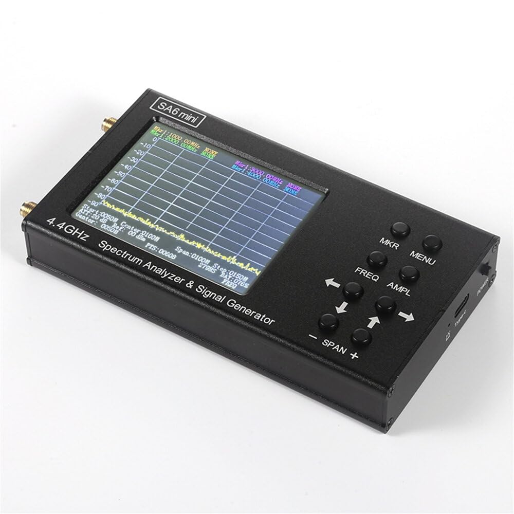 VIDOO Analizzatore Spettro Portatile Mini SA6 35MHz a 4400MHz Generatore Segnale RF Elevata Dinamica Scansione Rapida-Completo Set