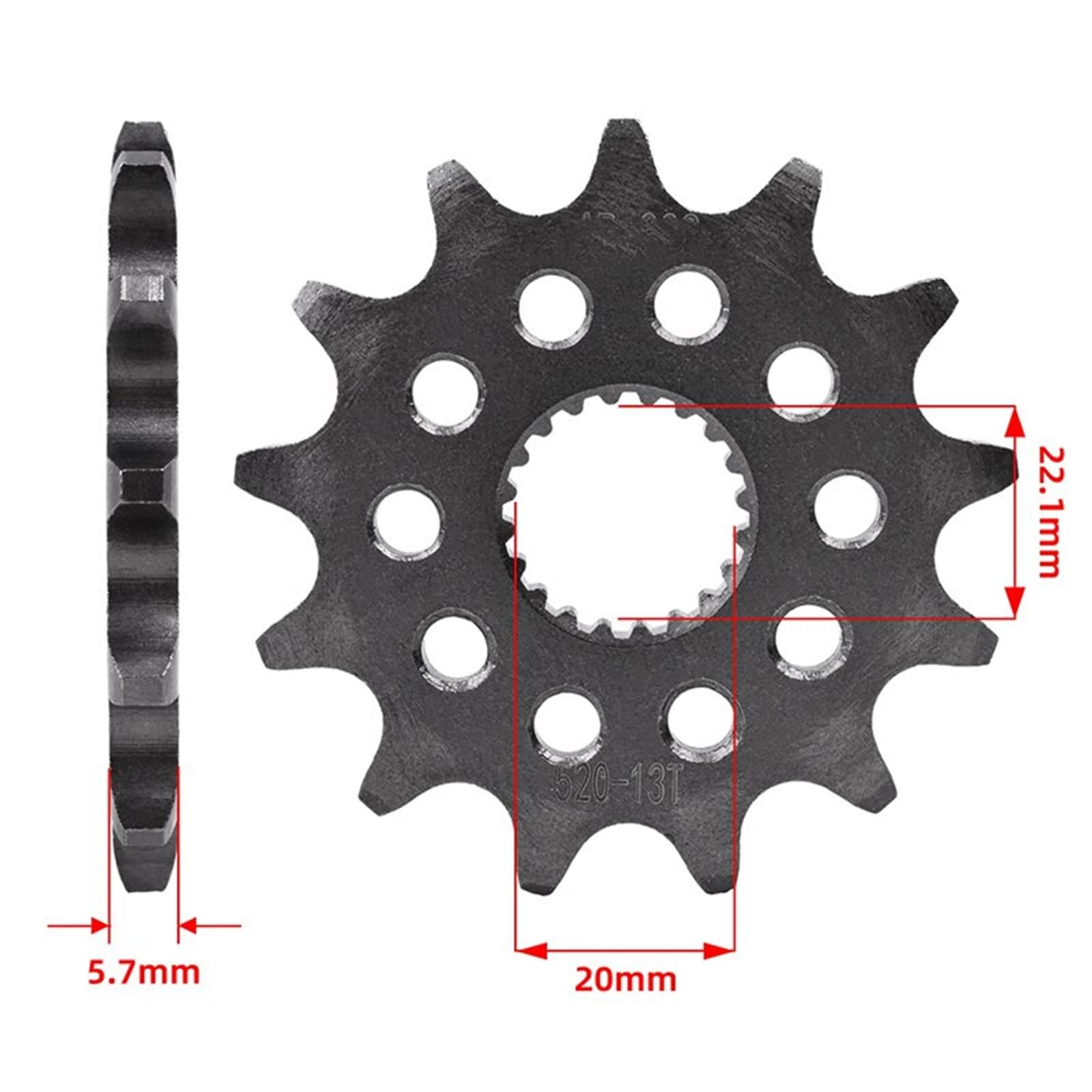 Piñón Y Corona (Delantero Y Trasero), Paso 520 (13T/43T) — Compatible para Y&amaha WR250 R-X,Y,Z,A,B,D,E,F,G,H,J,K,L32D5/B (2008-2020)