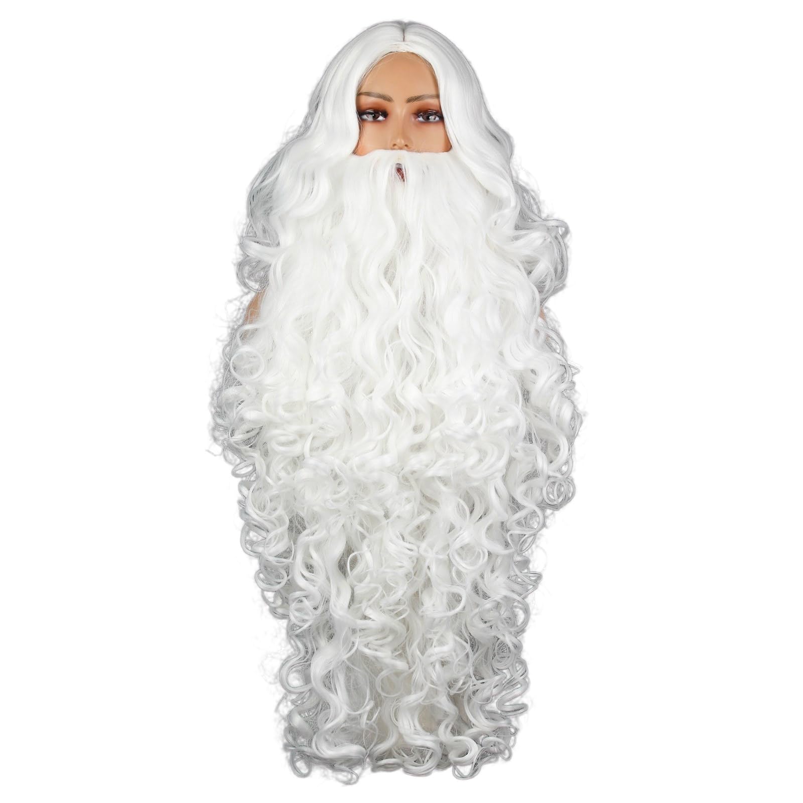 Deluxe Weihnachtsmann Perücke und Bart Set, Cosplay Kostüm, White