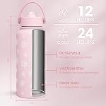 Daisy Water Bottle Stainless Steel 32oz Insulated with Lid, Flower Water Bottles Gifts for Women Girls Friends Teens Birthday Christmas