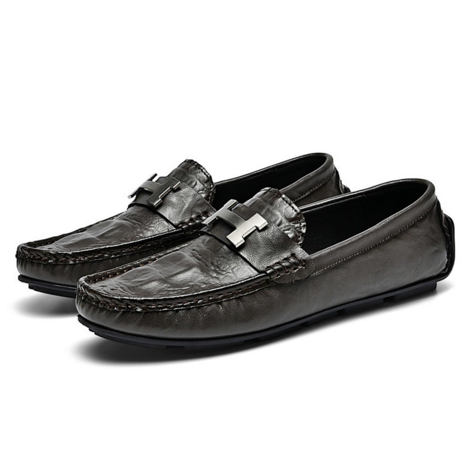 Mocassini Uomo Stampa Coccodrillo Scarpe Eleganti Pelle Verniciata | Suola Gomma Confortevole Antiscivolo Traspirante Classiche Scarpe Casual Slip-On in Pelle Per Camminare in Ufficio