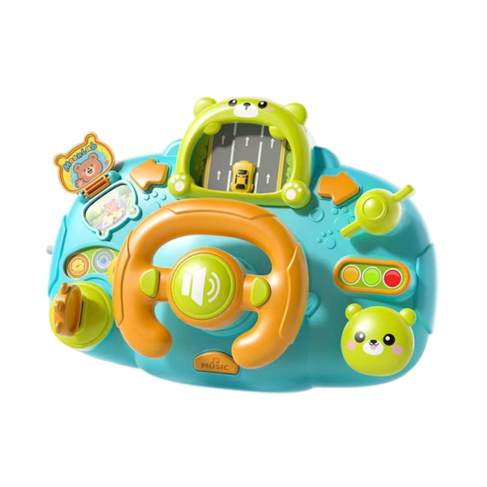 Volante per Bambini con Tore di Guida, Il Giocattolo di Guida per Il Gioco di Ruolo: Spingere, premere e ruotare. Adatto ai Bambini in, Blu