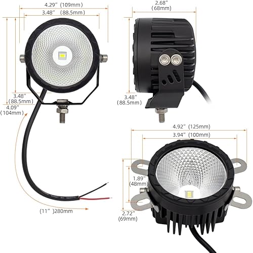 Miniatura 9 de Luces antiniebla LED redondas para conducción todoterreno, 2 unidades, haz de inundación de 3.5 pulgadas, luces antiniebla para motocicleta, luces