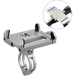 Soporte Movil Piaggio Liberty Lixada Mountian Bike Teléfono Montar Universal Ajustable de Bicicletas de Teléfono Celular GPS Montar Soporte de Soporte Abrazadera de la Horquilla (Plata)