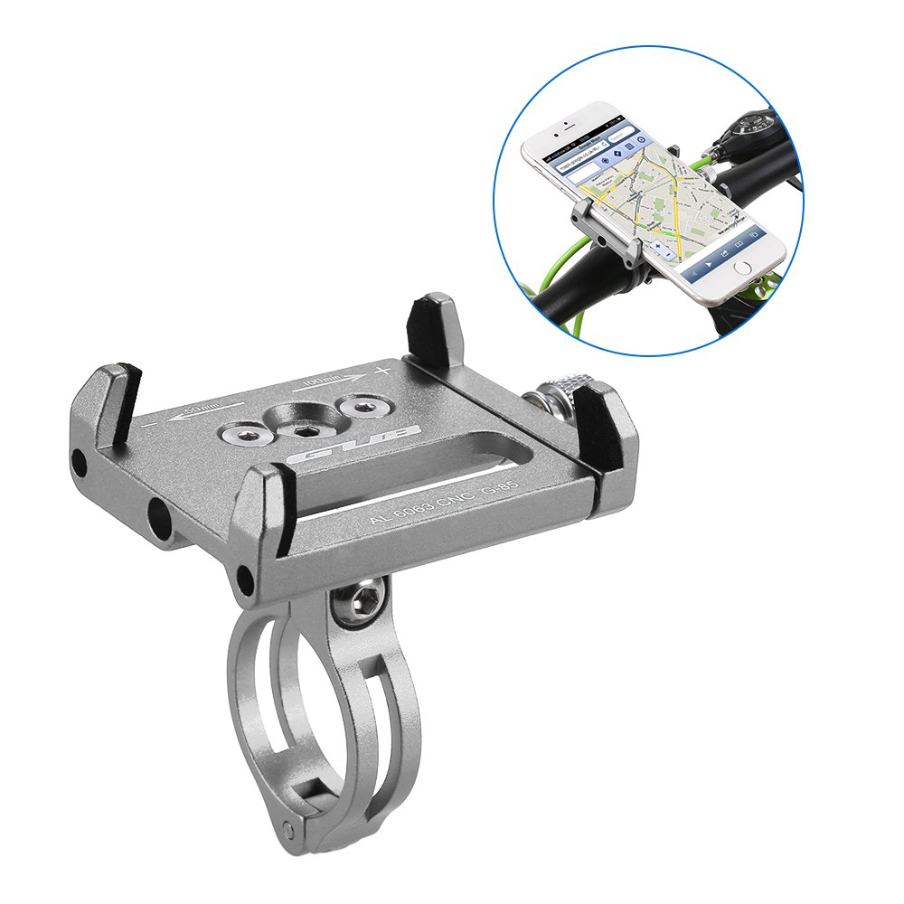 Lixada Supporto per telefono da bicicletta + bande di sicurezza, regolabile, universale, supporto per telefono portatile per manubrio della bicicletta, mountain bike, GPS, staffa a cricchetto, per