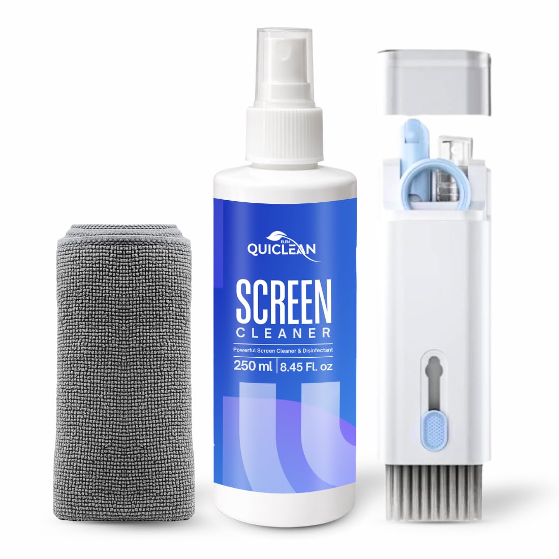 QUICLEAN Laptop Cleaner Kit -250ml with 7-in-1 Gadget Cleaning Machine & 350gsm Cloth for All Screen Cleaning | Machine Cleans,Mobile, Laptop, Keyboard, Earbuds & Lens |Cleaner Cloth for Large Screen-picture-18